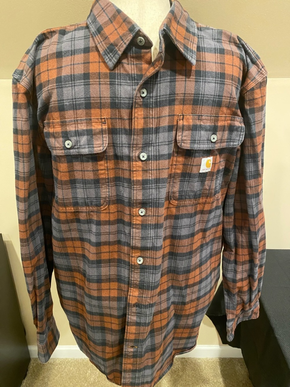 Carhartt Plaid Flannel shirt in Brown and Charcoal